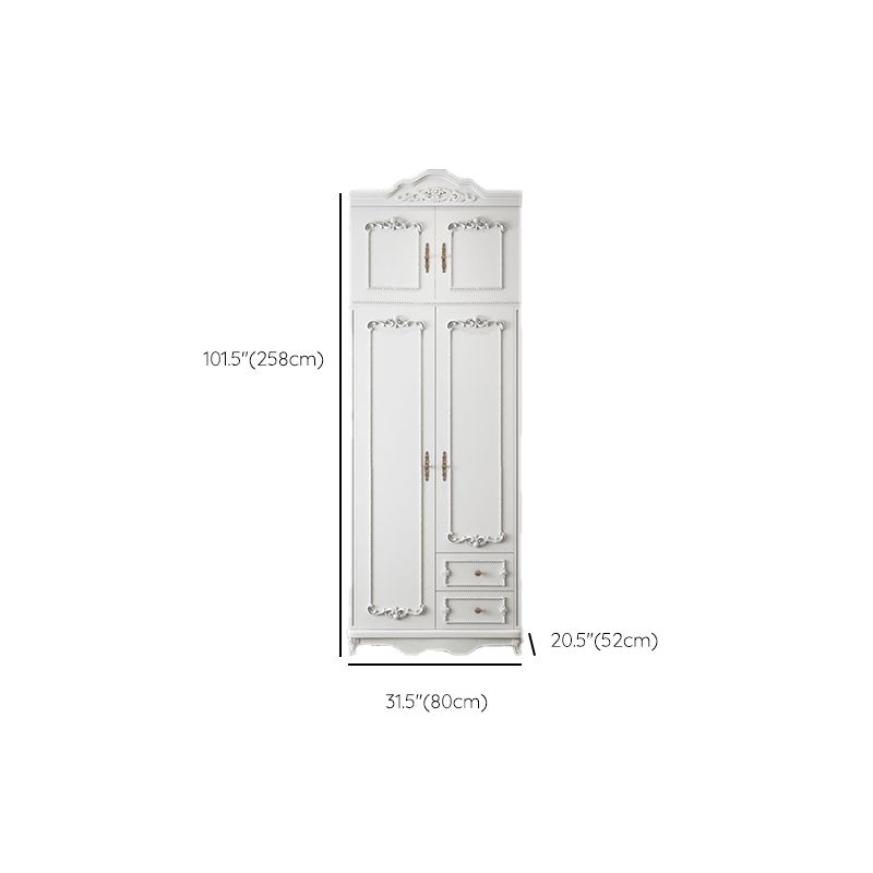 French Country Wardrobe Armoire Engineered Wood Wardrobe Cabinet