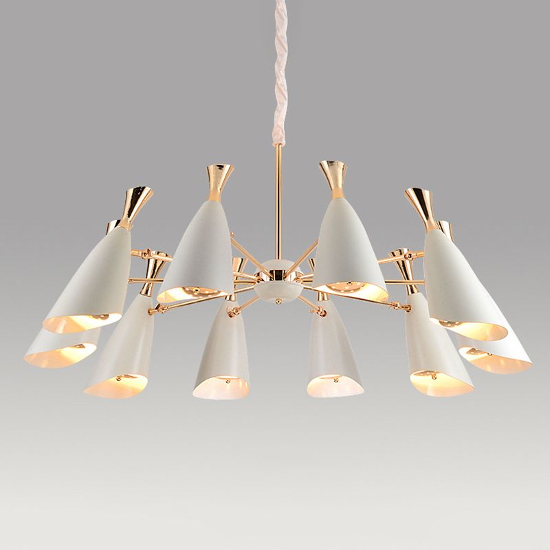 Eigentijdse stijl kroonluchter licht metalen trechter schaduw woonkamer hanglamp