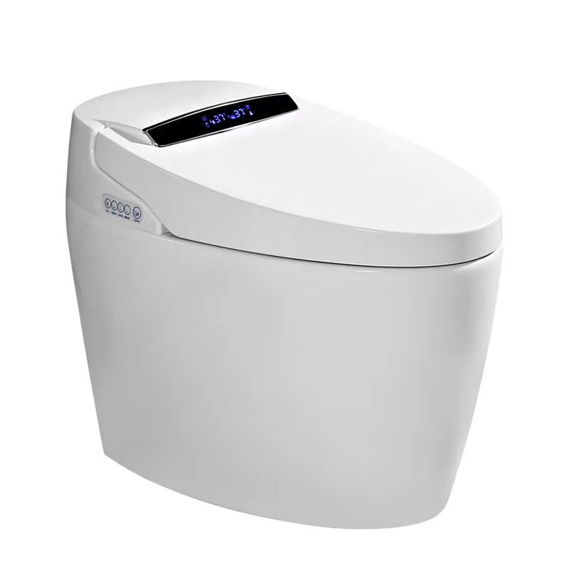 Modern Floor Mounted Flush Toilet White Siphon Jet Toilet Bowl with Seat for Washroom
