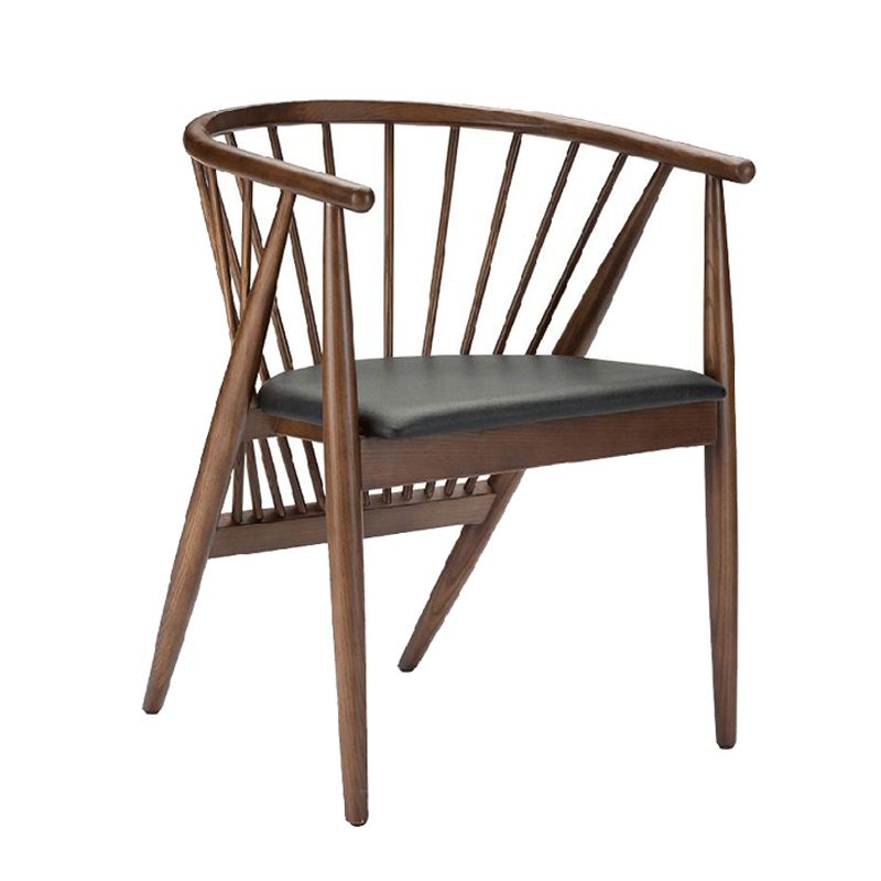 Chaise de salle à manger en bois traditionnel Restaurant Windsor Back Bran coussin