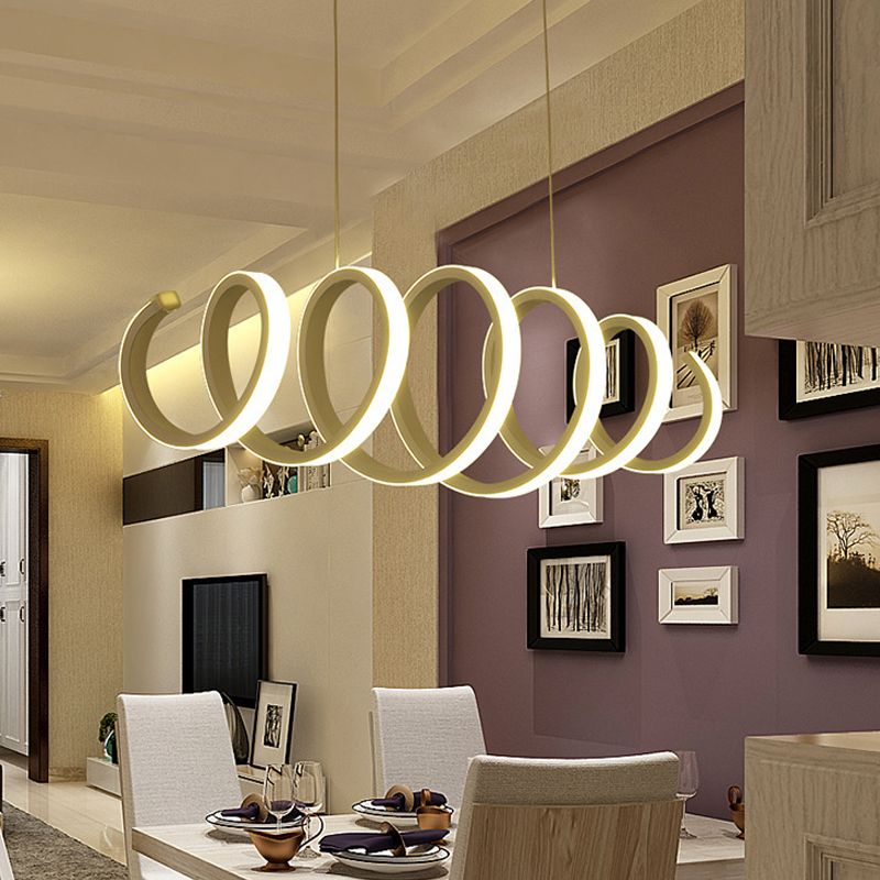 A spillo bianco a spillo a spillo moderno modernista a led il lampadario a LEDelier in luce calda/bianca/naturale per sala da pranzo