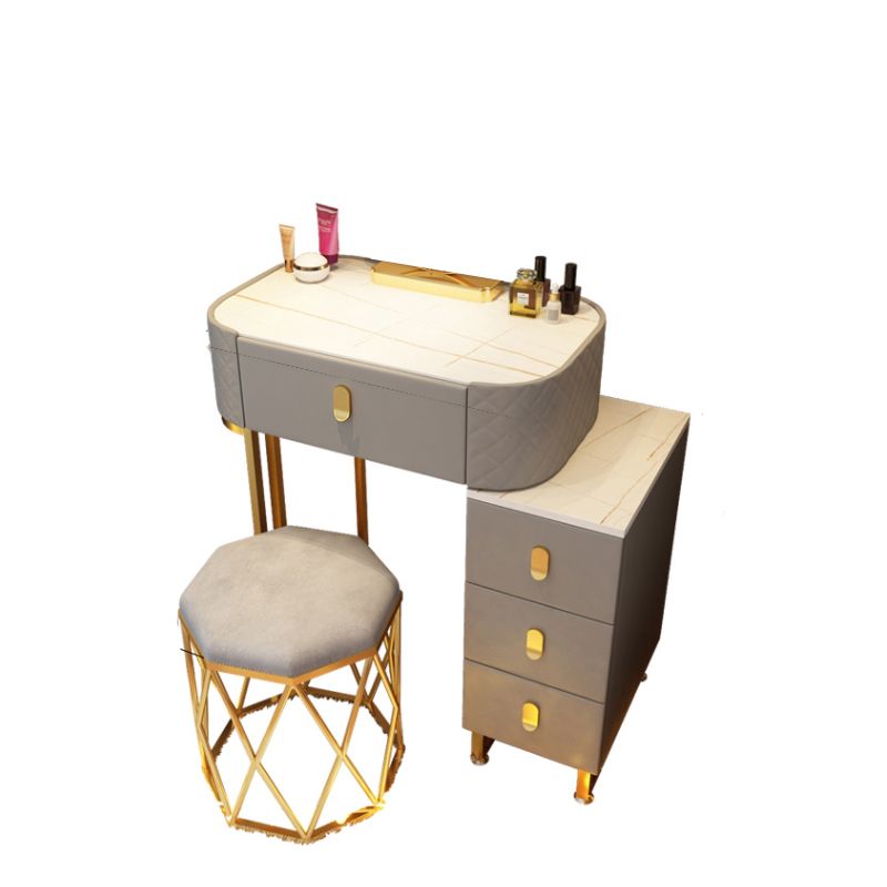 Dimmable Lighted Mirror Dressing Table 4 Drawers & Stool Make-up Vanity