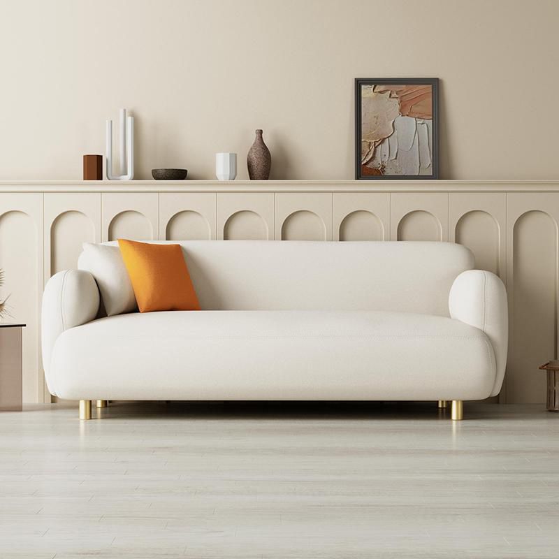 Faux Leather Sofa Recessed Arm Stain Resistant Sofa with Tight Back