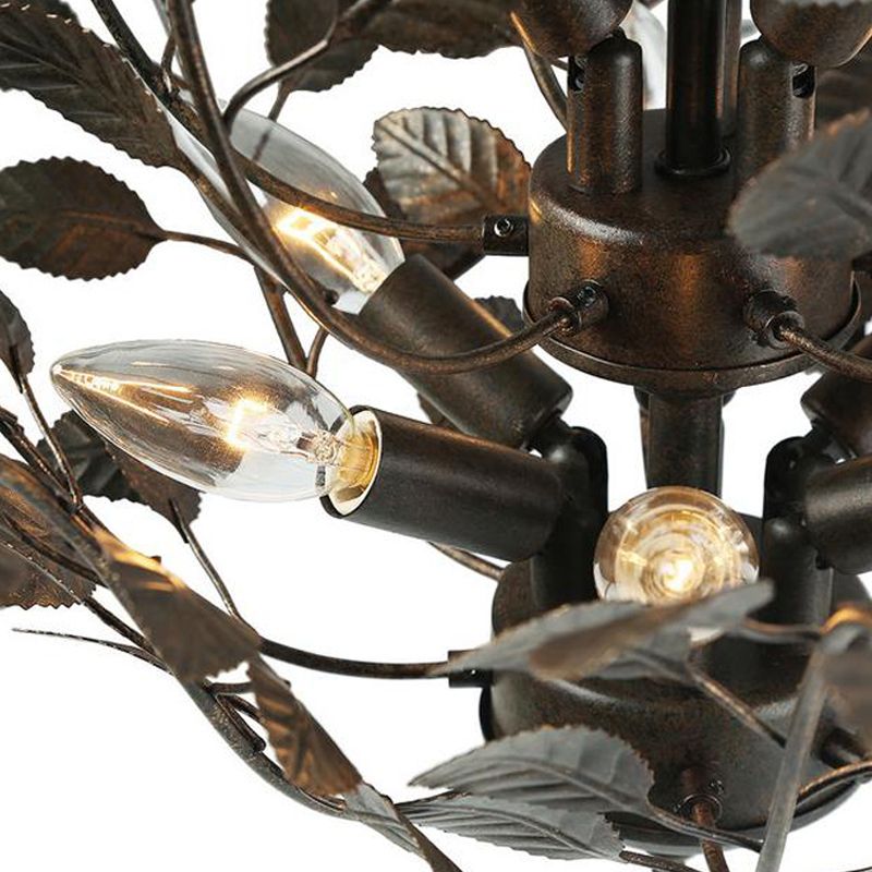 Metal Rust Chandelier Light Branching 8 Lights Farmhouse Ceiling Lighting Fixture
