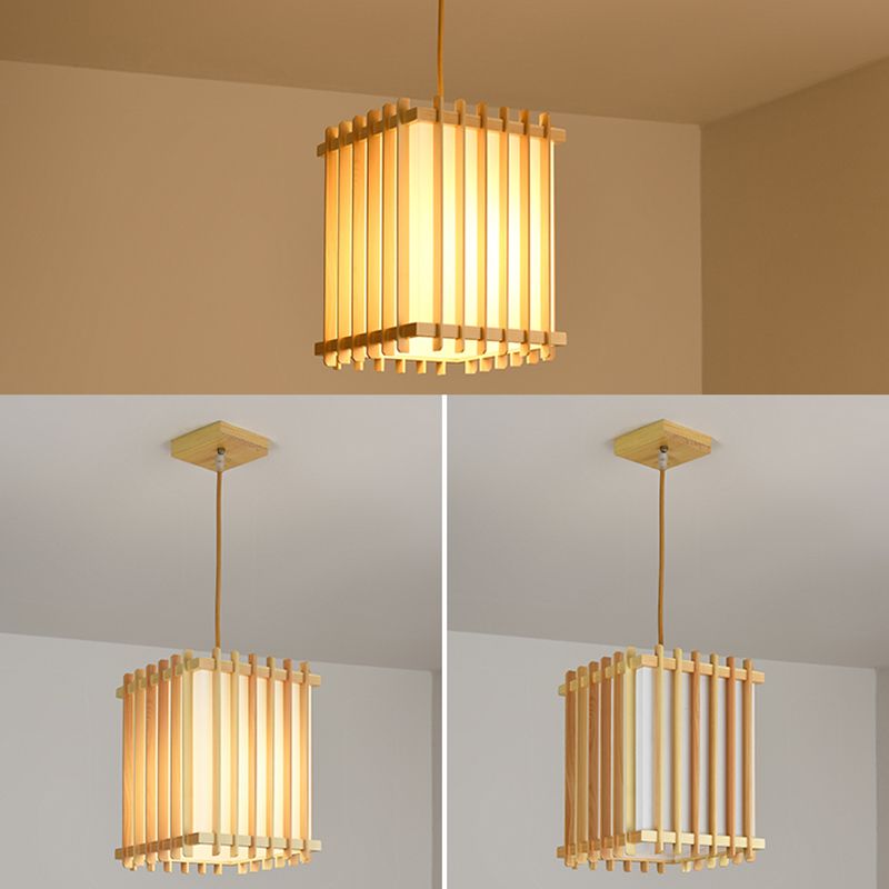 Rechteckige Handelsheime beleuchten japanisches Holz 1-Licht-Restaurant Droplampe