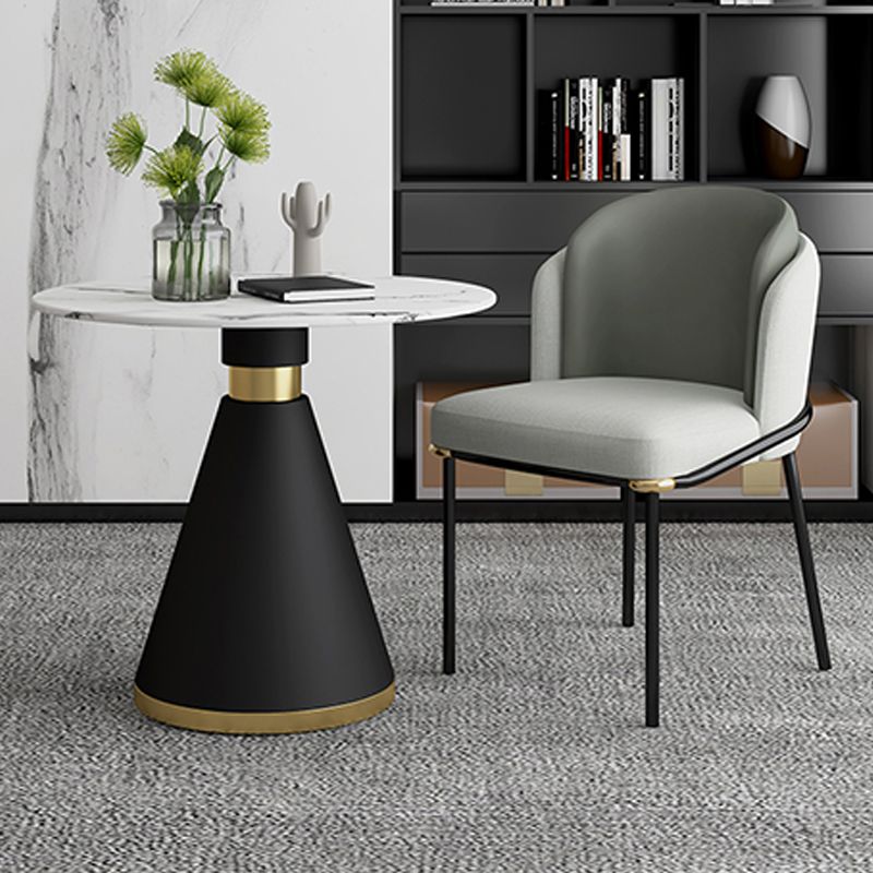 Glam Metal Dinette Table Sintered Stone Dining Table for Home Use