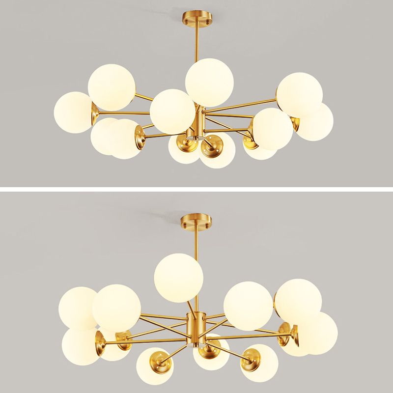 Balls Chandelier Light Fixture Simplicity-Style Glass Pendant Lighting Fixture for Bedroom