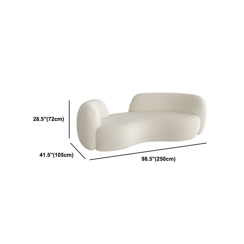 Recessed Arm Sofa in White Modern Style Sofa 28.32 Inches High