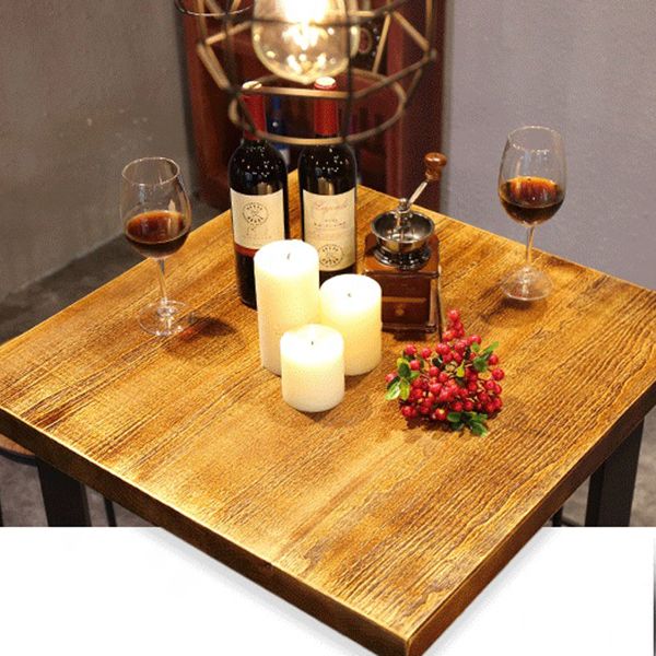 Modern Cafe Bar Height Cocktail Table Square Wood Counter Height Dining Table