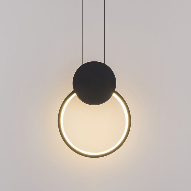Geometrieform Pendelleuchte zeitgenössische Metall 1 Licht Anhänger Beleuchtung in Schwarz