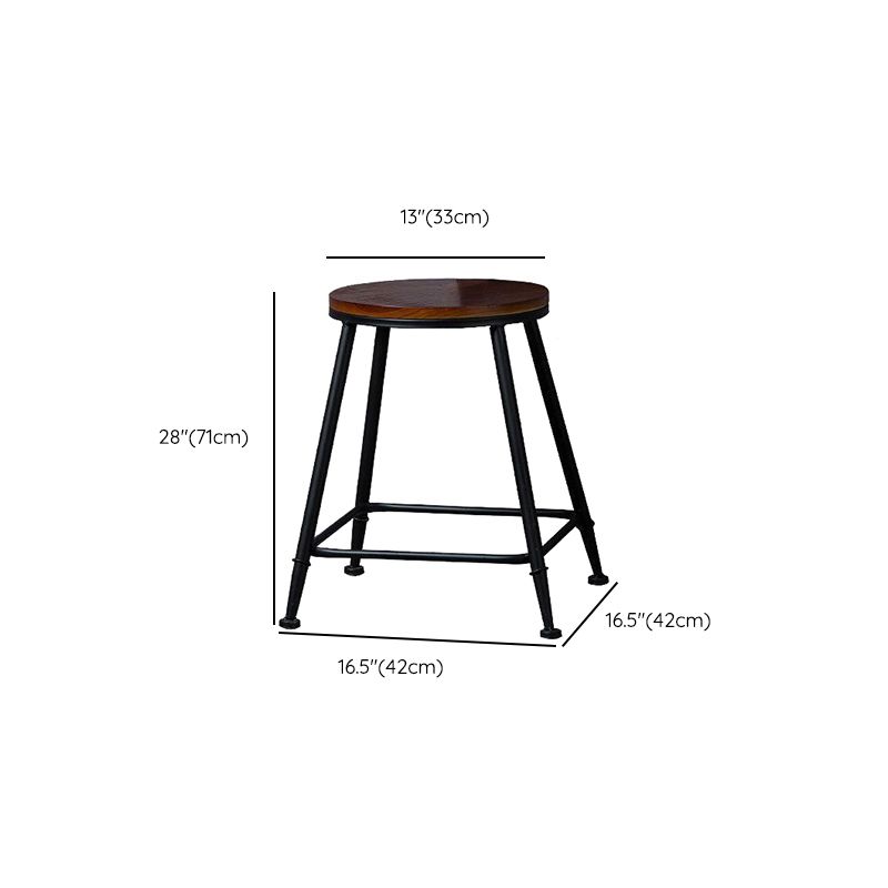 Industrial Solid Wood Counter Stool Metal Counter Height Stools for Home Use