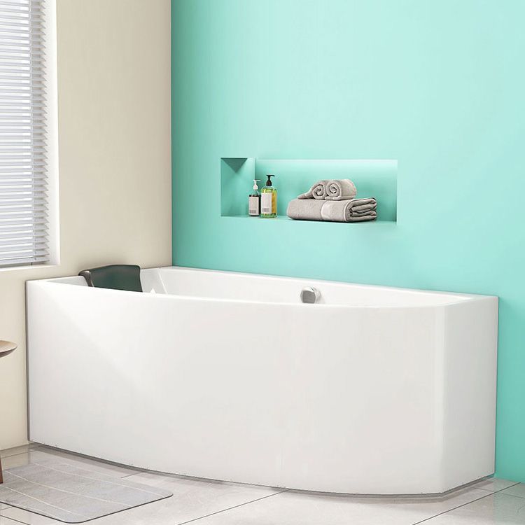 White Corner Bath Freestanding Acrylic Soaking Modern Bathtub