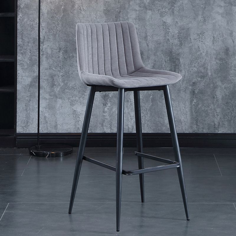 Modern Velvet Bar Stool Backrest Counter Stool for Dining Room