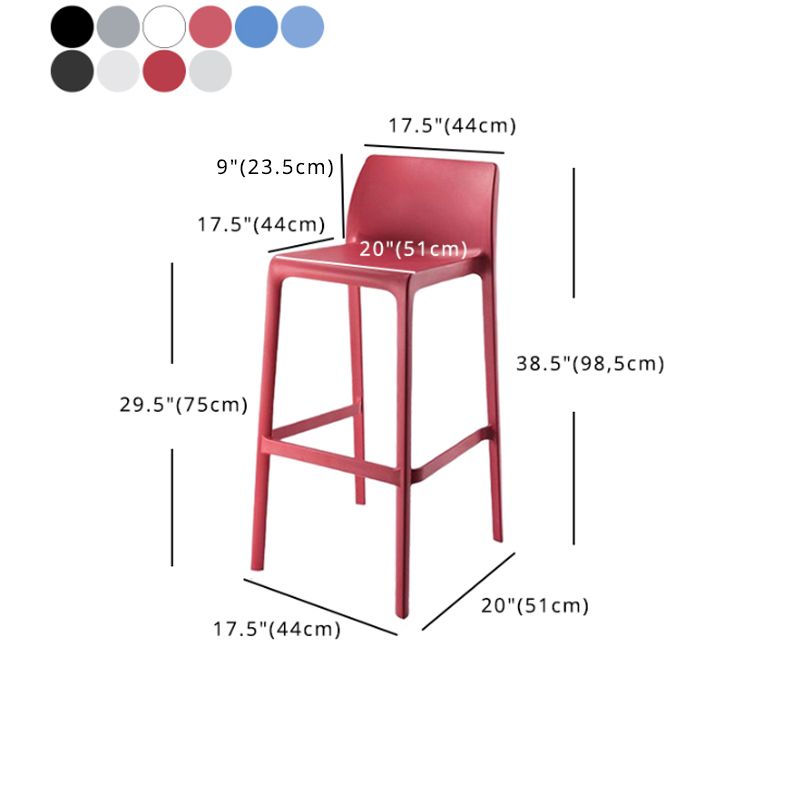 Scandinavian Style Plastic Armless Barstools Stackable Stools for Home
