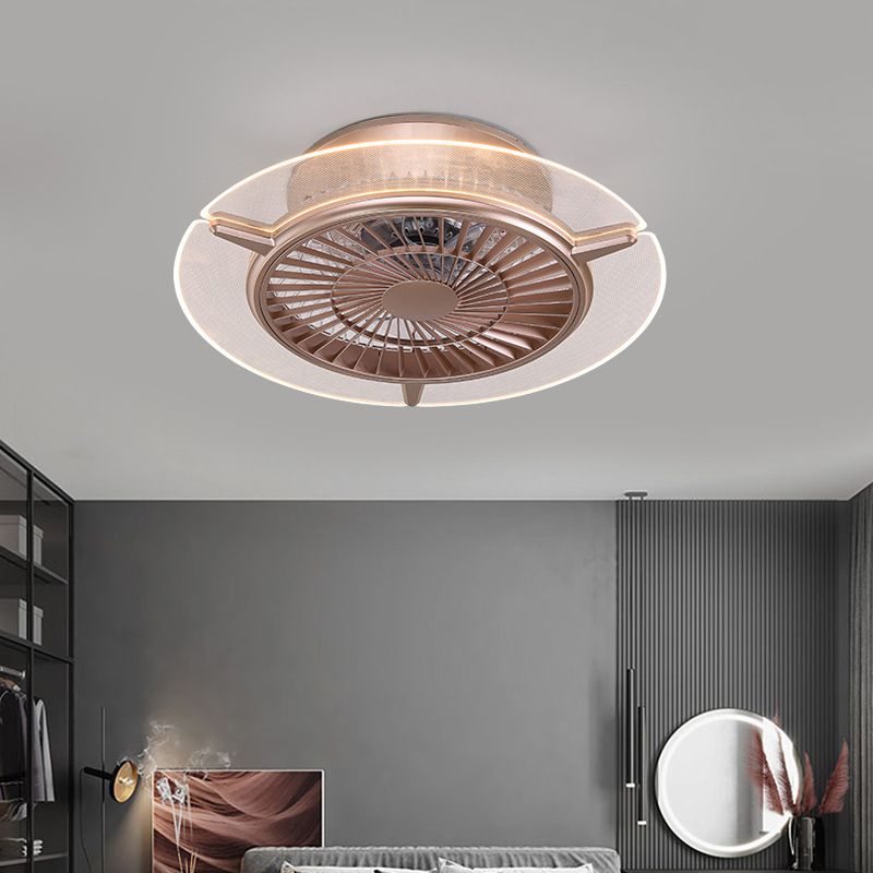 Roségold -Scheibe -Form -Spülen -Deckenventilator Leuchtt