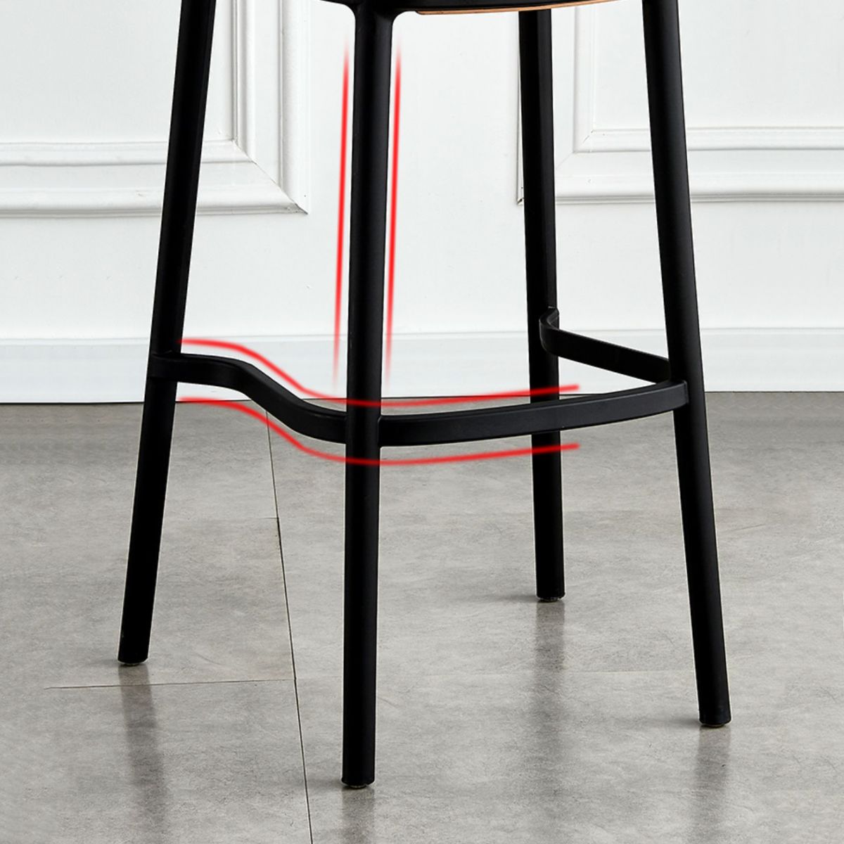 Taburete escandinavo de plástico para cocina, comedor, taburete sin brazos, taburete de bar con respaldo bajo