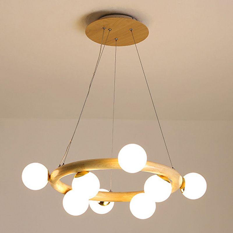 Lampada del lampadario contemporaneo a golf lampada a sospensione in legno per soggiorno