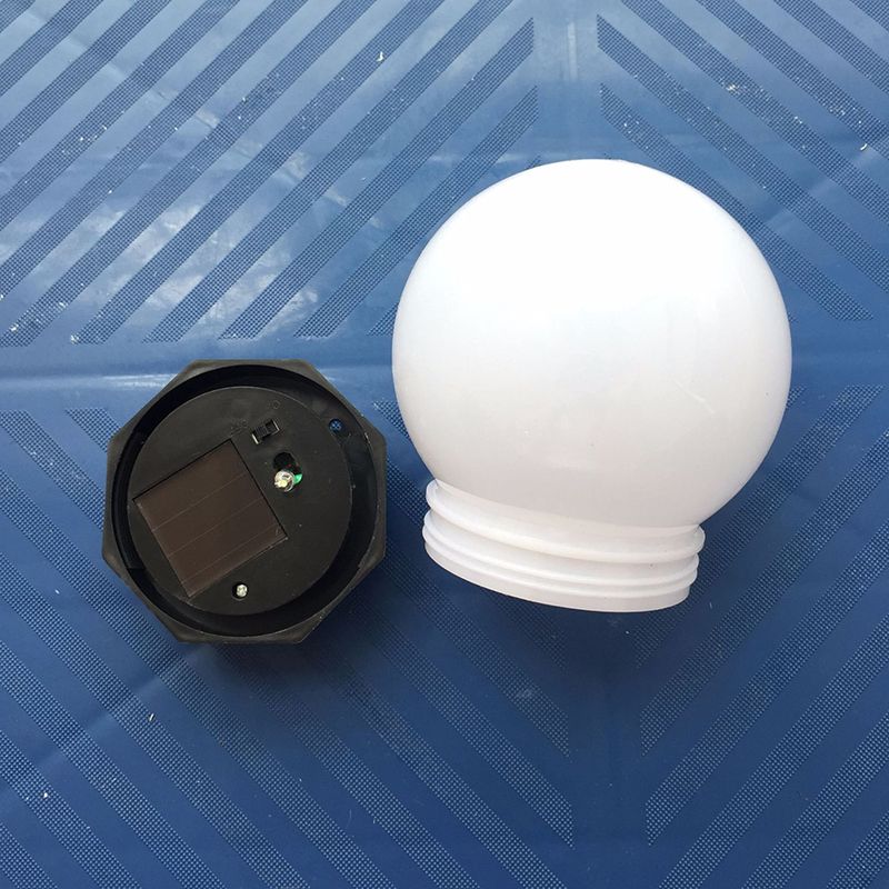Globe Plastic Solar Ground Lighting Contemporary Black and White LED Landscape Light for Courtyard