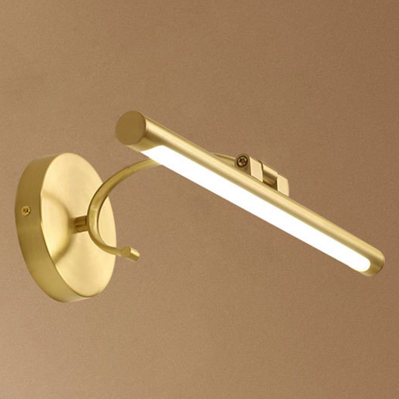 Retro Brass Mirror Cabinet Bathroom Wall Lights Metal Linear Shade LED Ambient Vanity Lighting