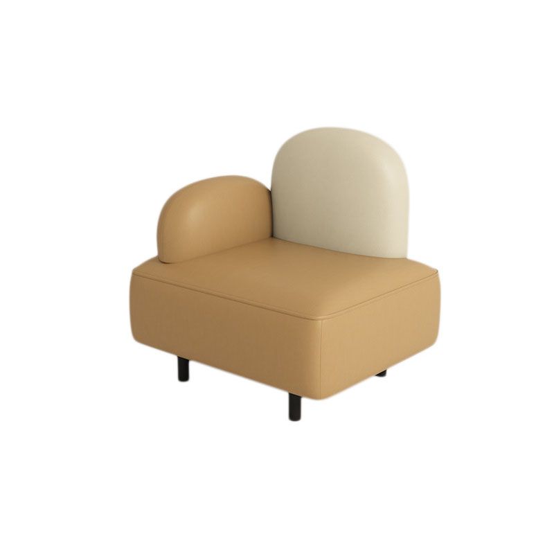 Pillow Top Arm Sofa Modern Faux Leather 31.5 Inch High Loveseat