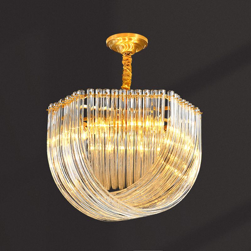 Moderne stijl kroonluchter koperen minimalisme hangend licht met kristal voor woonkamer