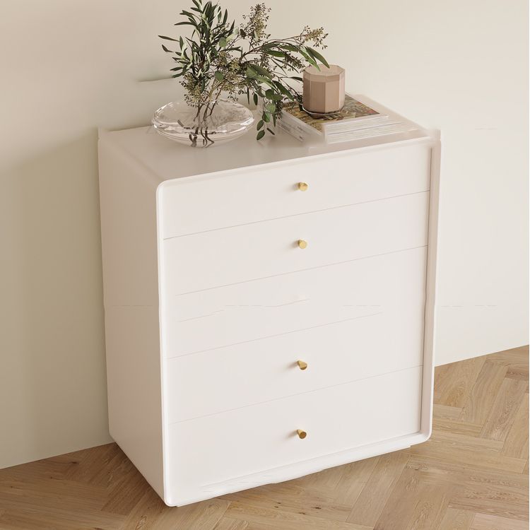 Modern Standard Storage Cabinet White Wood Side Cabinet with Drawers