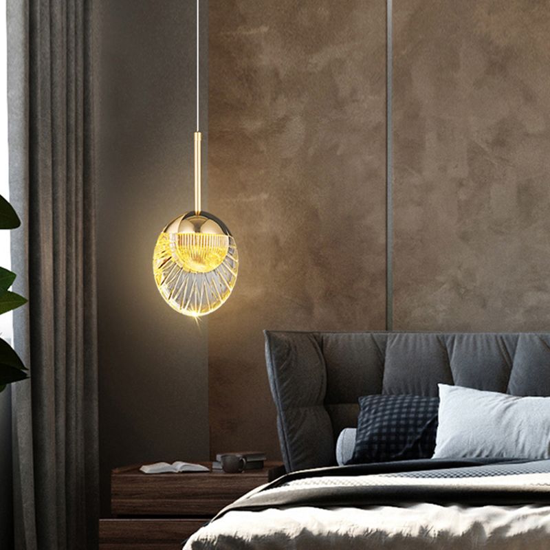 Round Shape Metal Pendant Lights Contemporary Style Hanging Lamps