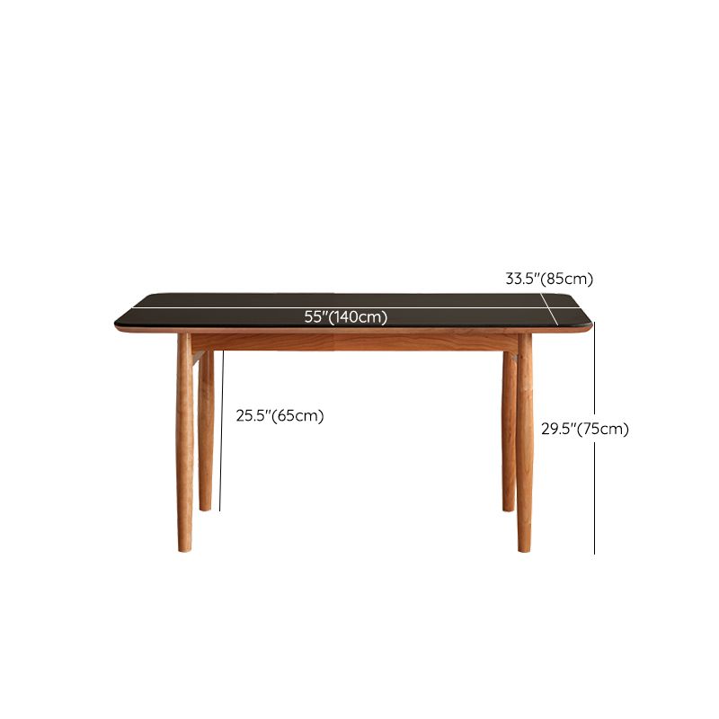 Simplicity Style Rectangle Stone Fixed Dinner Table with 4-foot