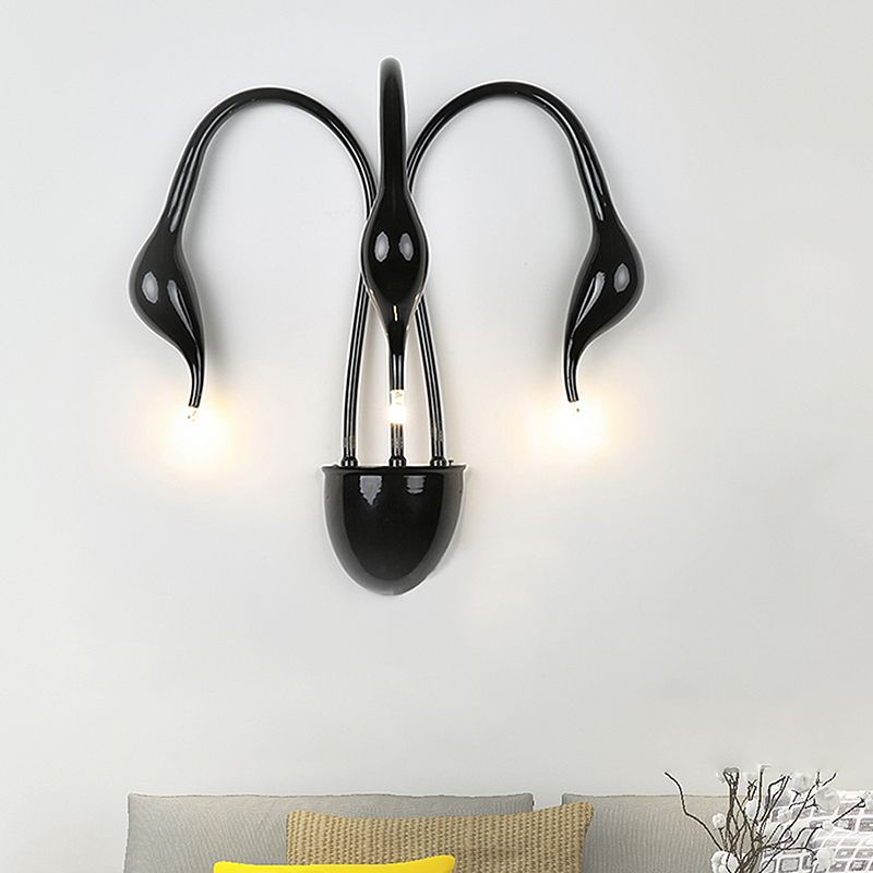 Metal Swan Wall Mount Leichte Nordik 3/5 Lichter Schwarz/weiß/weiße LED -Wandleuchten für Wohnzimmer