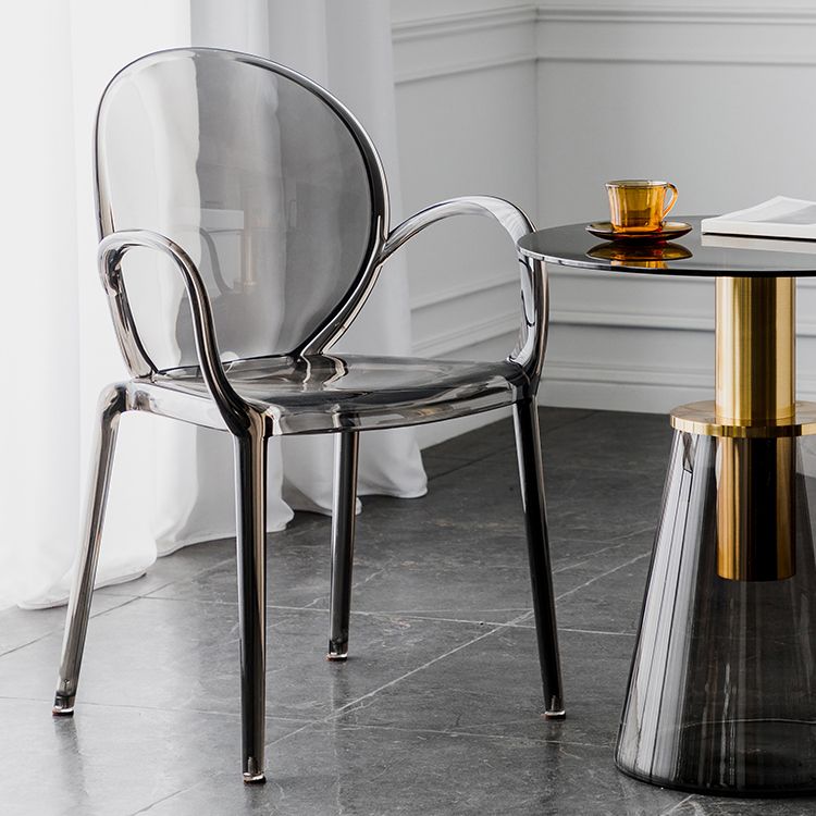 Nordic Style Acrylic Arm Dining Chair for Restaurant, 17-inch Height