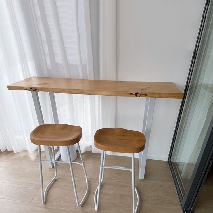 Modern Rectangular Pub Table Set 1/3 Pieces Wooden Counter Table with Backless Stools