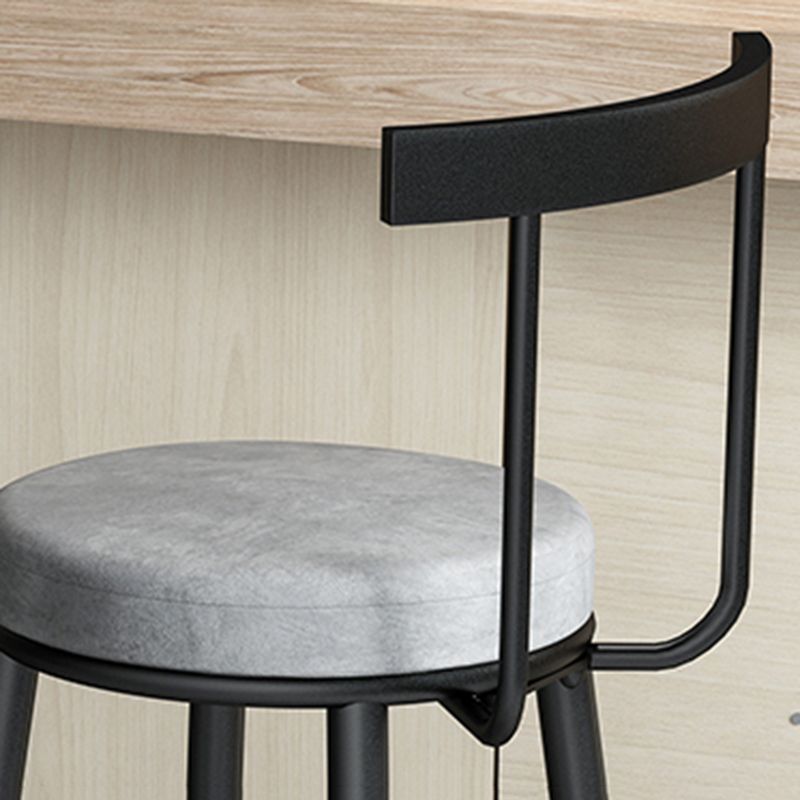 Modern Matte Finish Velvet Counter Stool Low Back Home Barstool