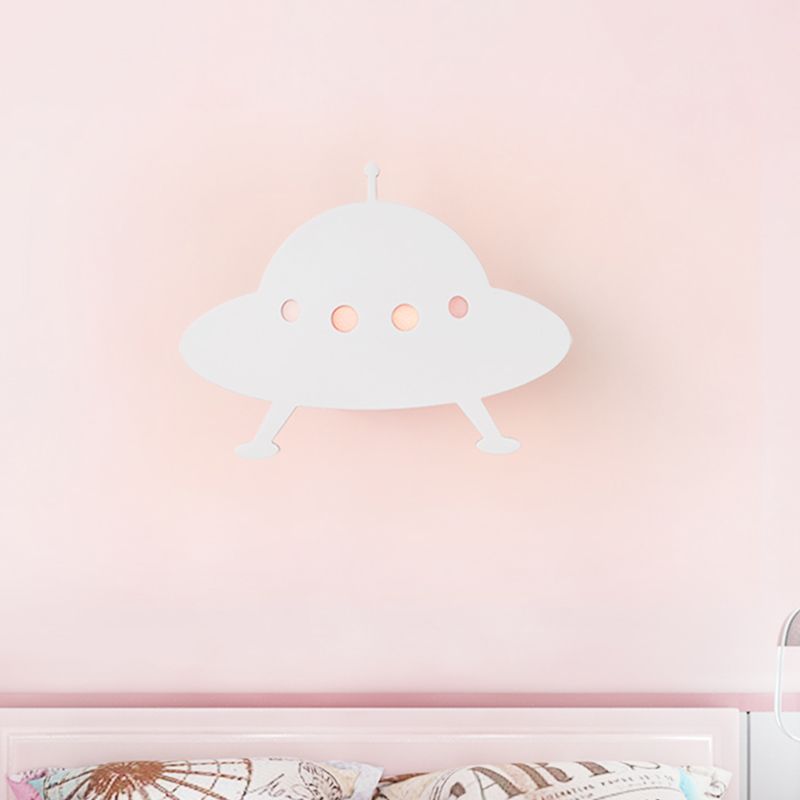 Bambini UFO a filo monte a muro leggero letto per bambini al letto a LED SCONCE IL LIMINE IN BIANCO CON REMOTE