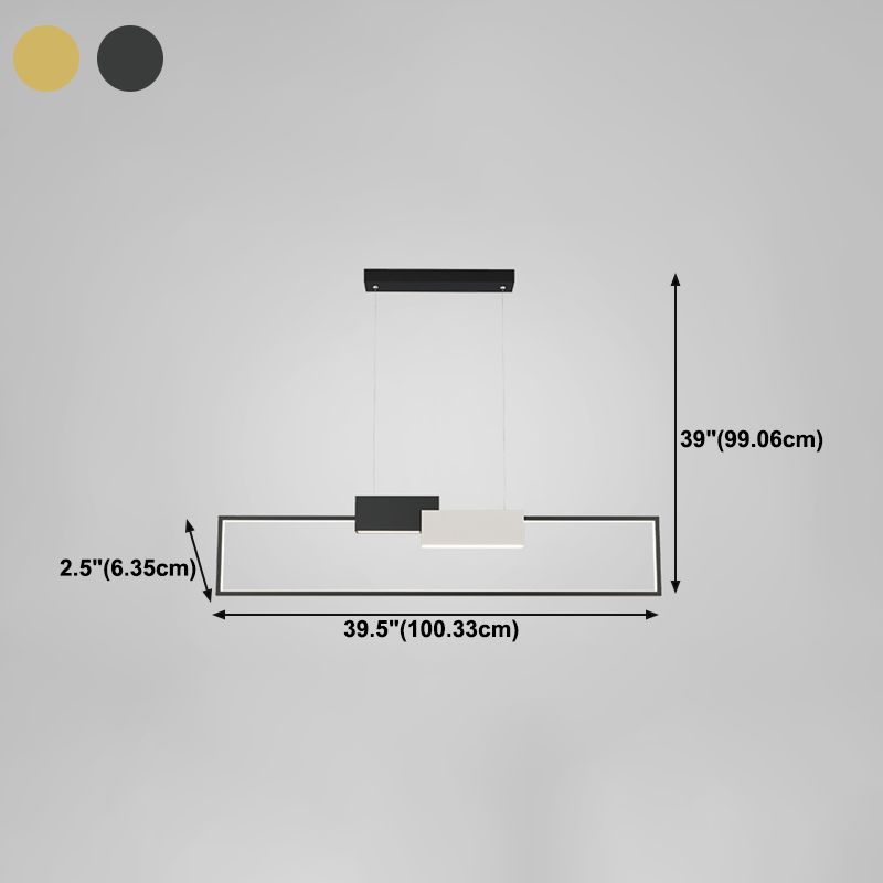 Zeitgenössischer Stil Rechteck Form Island Beleuchtung Ideen Metal Island Anhänger