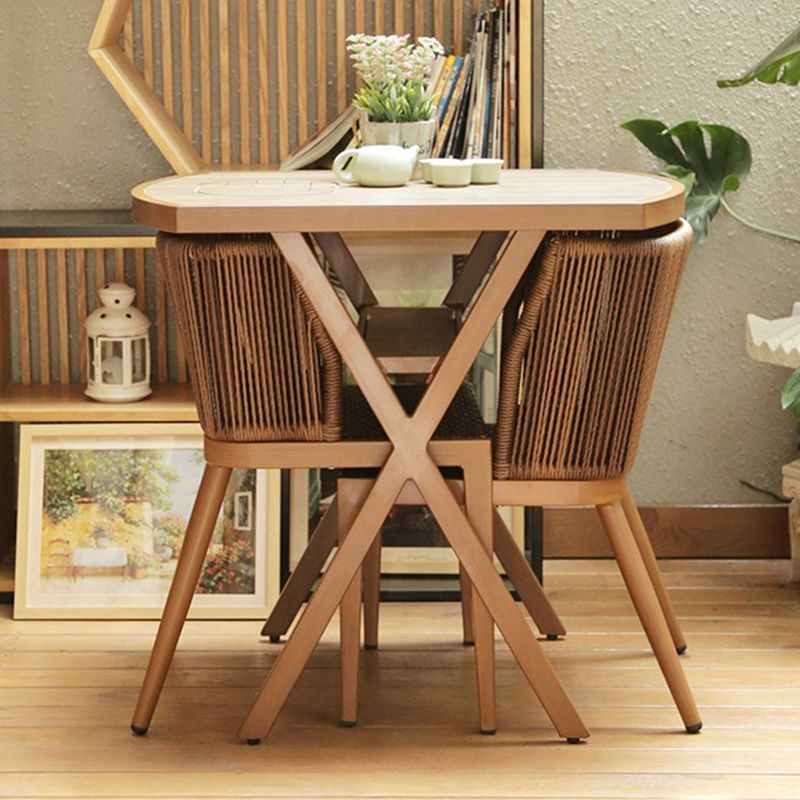 Modern Style Bistro Table Set Wooden Top 1/2/3 Pieces Bistro Table Set