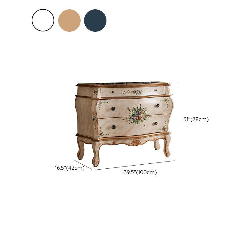 Traditional Wooden Dresser Horizontal 3 Drawers Chest without Mirror