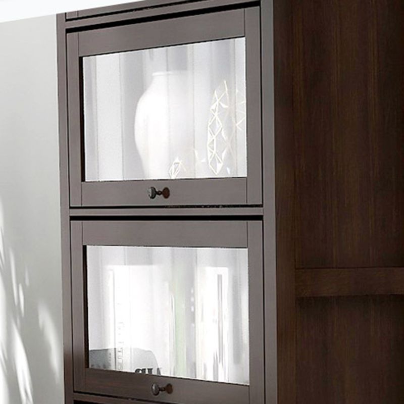 Bookcase Wood Barrister Bookcase Contemporary Vertical Book Shelf with Doors