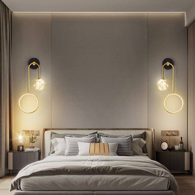 Metallo lampada appesa a parete in vetro a parete a parete in metallo a parete a parete con piastra backplate metallica