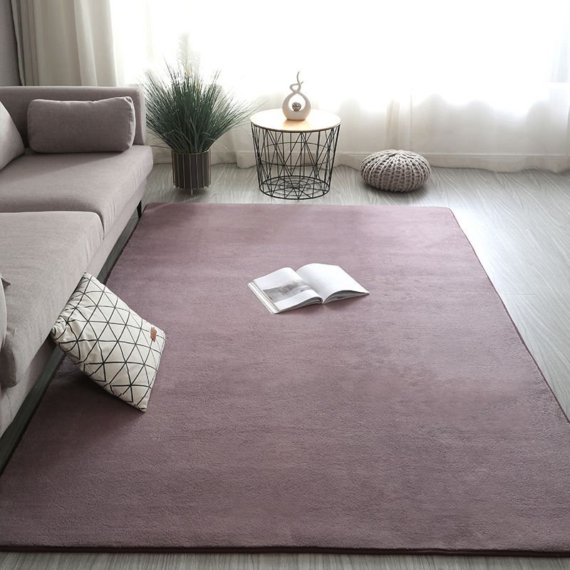 Simplicity Plain Area Rug Comfort Rug Polyester Anti-Slip Carpet for Home Decor