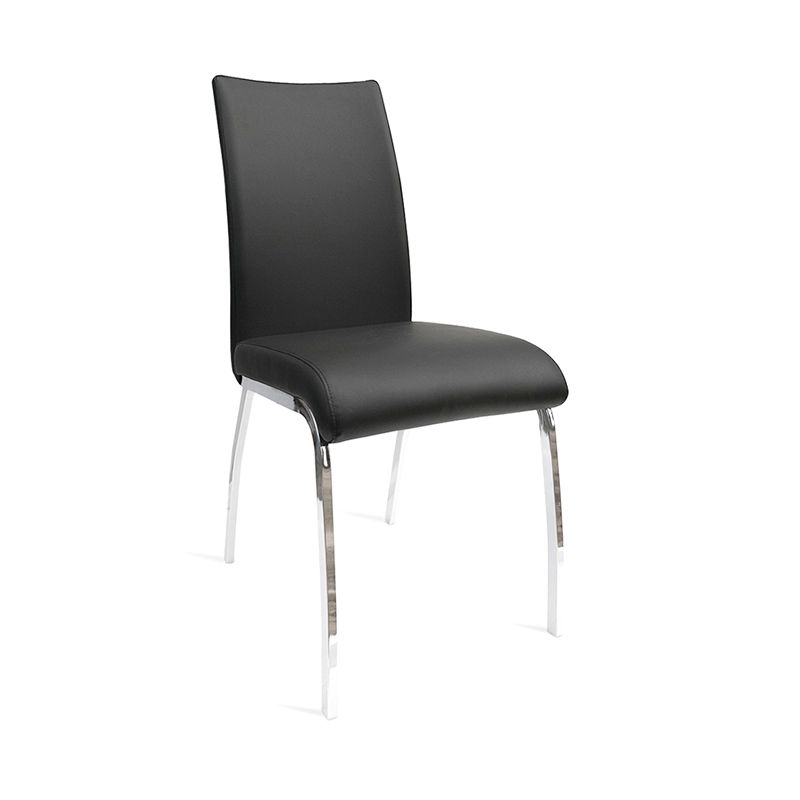 Silla sin brazos de comedor de cuero PU Glam, sillas de comedor de metal para uso doméstico