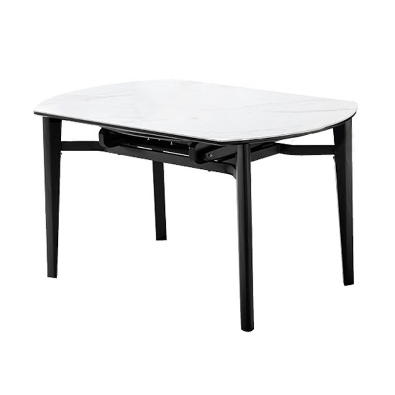 Contemporary Style Round 51.2'' Dining Site Table Stone Drop-Leaf Dining Room Furniture