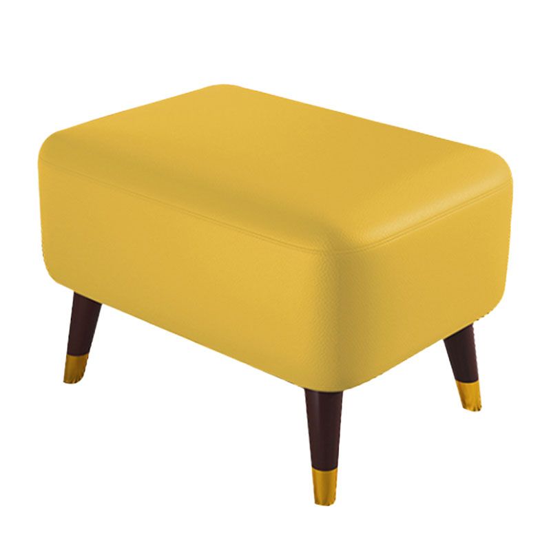 Rectangle Footstools Genuine Leather Foot Stool , 14.82 Inch Height