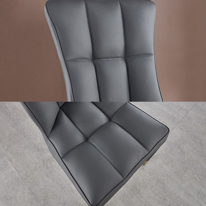 Glam Style Wingback Side Chair Upholstered Armless Dining Chairs for Home