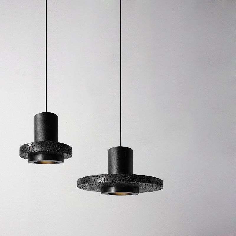 Stein schattierte hängende hängende hängende minimalistische Pendelleuchten in Schwarz