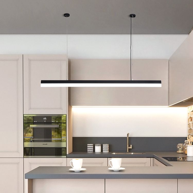 Moderne Aluminiuminselbeleuchtungskörper lineares 1-Licht-Restaurant-LED-Federungslampe