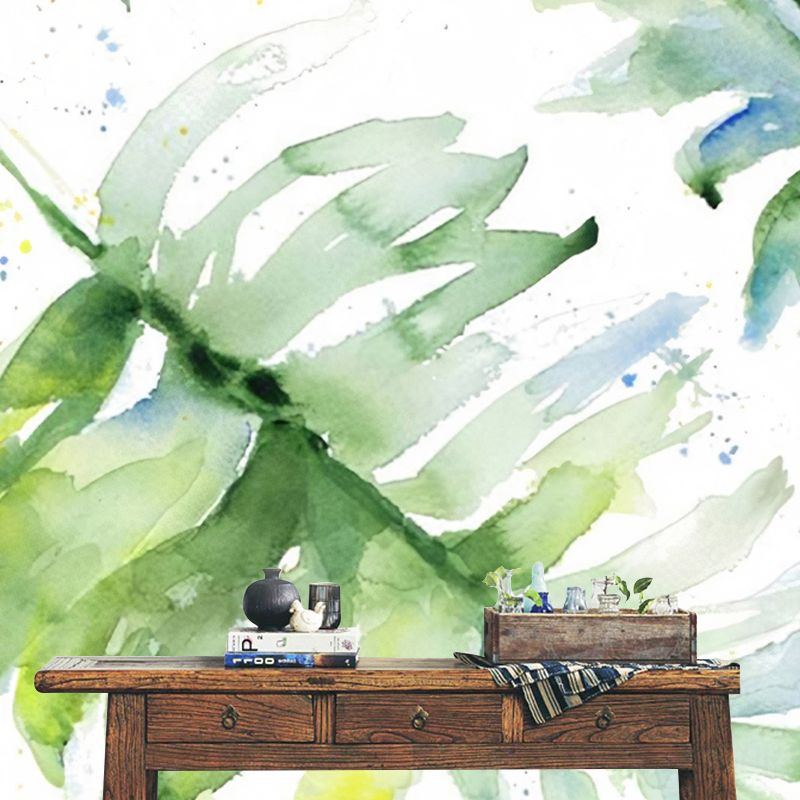 Stain-Resistant Tropical Leaf Mural Extra Large Wall Covering for Gallery and Dress Shop
