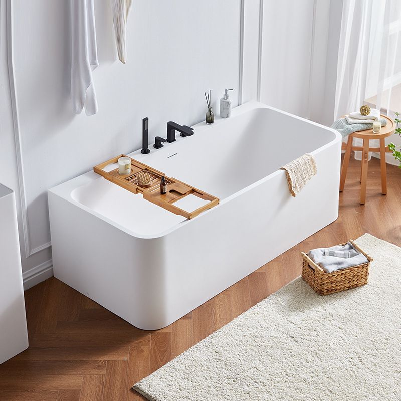Stone Soaking Bathtub Antique Finish Rectangular Back to Wall Bathtub (Board not Included)