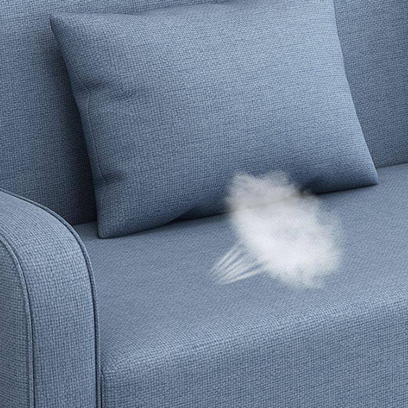 Contemporary Sofa with 2 Pillows Convertible Square Arm Seating
