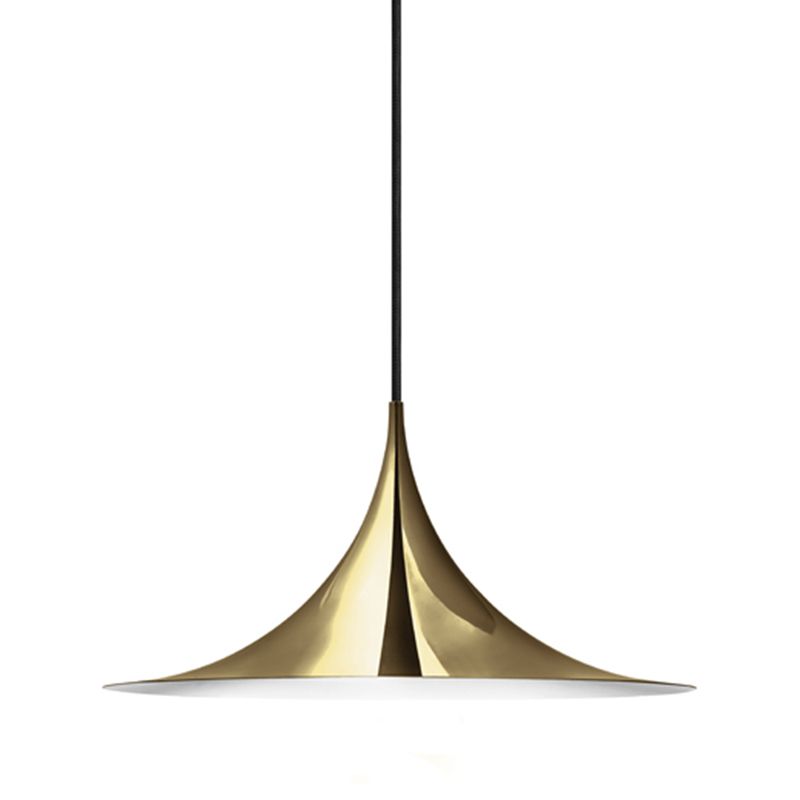 Accesorios de iluminación colgante de trompeta Lámpara de suspensión moderna de 1 luces con sombra de metal