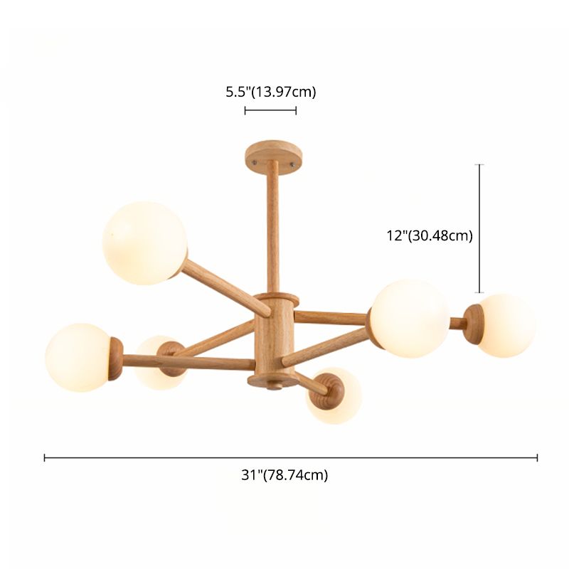 Originele houten moleculaire styling kroonluchter moderne eenvoud stijl woonkamer verlichting armatuur